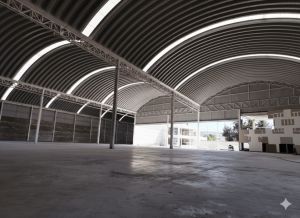 Interior de nave industrial con piso de alta resistencia - A.R.C. Inmobiliaria