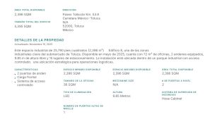 Interior de bodega 2396m2 con altura libre de 9 85m a 12m - A.R.C. Inmobiliaria