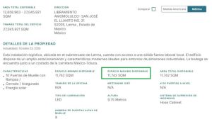 Especificaciones para nave de 11742m2 a 27045m2 lerma - A.R.C. Inmobiliaria