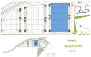 Plano de distribucion nave industrial modular 7545m2 a 34445m2 toluca - A.R.C. Inmobiliaria
